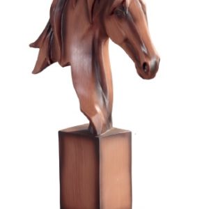 figurine tête de cheval imitation bois
