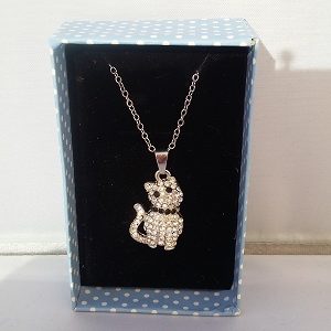 collier chat strass