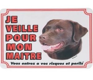 Plaque de garde Labrador Brun