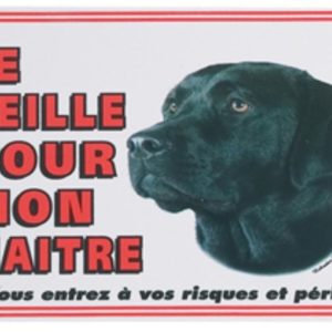 Plaque de garde Labrador noir