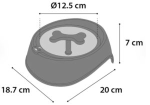Gamelle pour la nourriture Slow feeder Osto Rond Noir & Gris clair