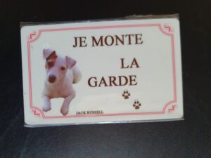 Plaque de garde en alu races de chiens jack russel